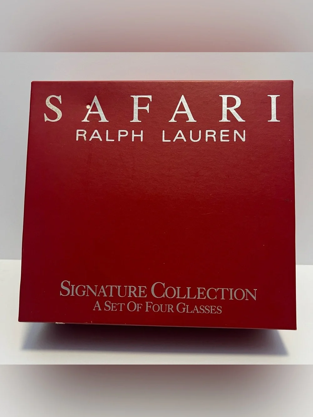 VTG Ralph Lauren Safari Argyle Lion Crest Double Old Fashioned Glasses Set Of 4
